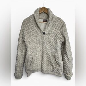 Wool Fleece Lined Shawl Collar Sweater Cabin Core
